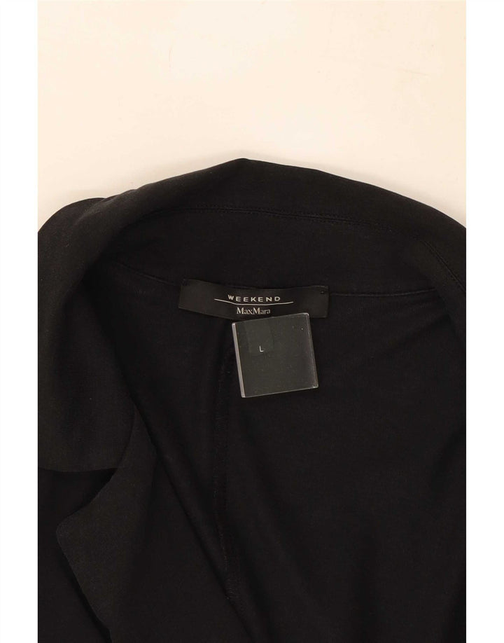 Max Mara Dame Weekend 2 Button Blazer Jacket UK 14 Large Black Lycra