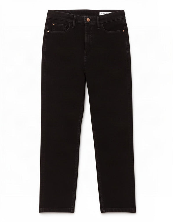 Marks & Spencer Womens Crop Straight Jeans UK 12 Medium W30 L26 Black