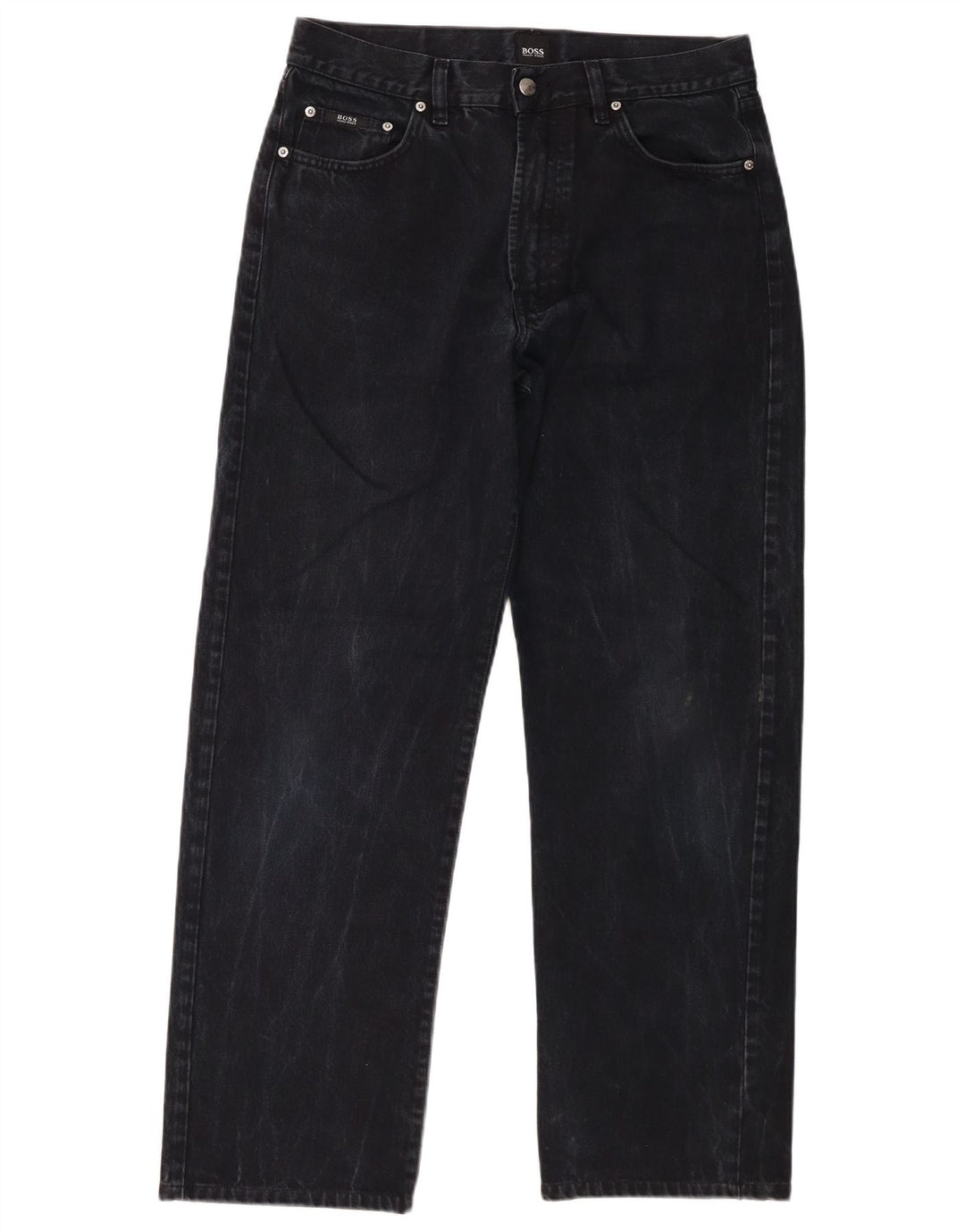 Hugo Boss Straight Jeans til mænd W34 L30 Sort bomuld