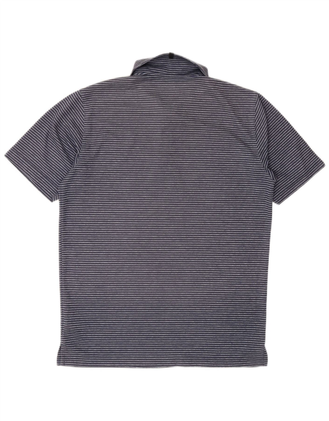 PUMA Mens Polo Shirt Medium Navy Blue Pinstripe Polyester