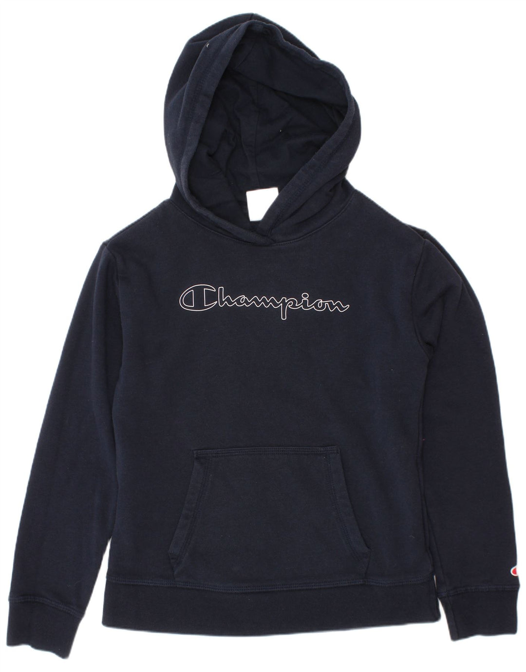 CHAMPION Grafisk hættetrøje til piger 9-10 år Mellem marineblå bomuld