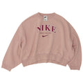 NIKE Girls Oversized Crop Sweatshirt Jumper 10-11 Years Medium Pink