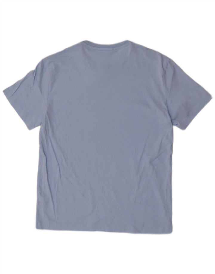 Lacoste Herre Regular Fit T-Shirt Top Størrelse 4 Medium Blå Bomuld