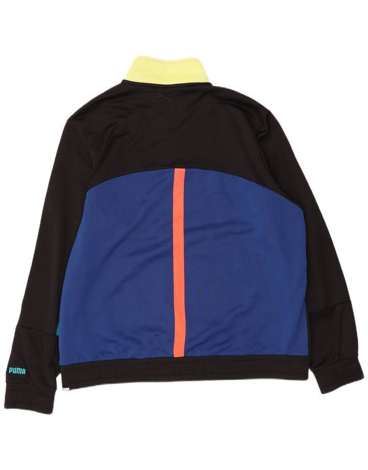 Puma Sweatshirt med lynlås til mænd, stor sort farveblok polyester