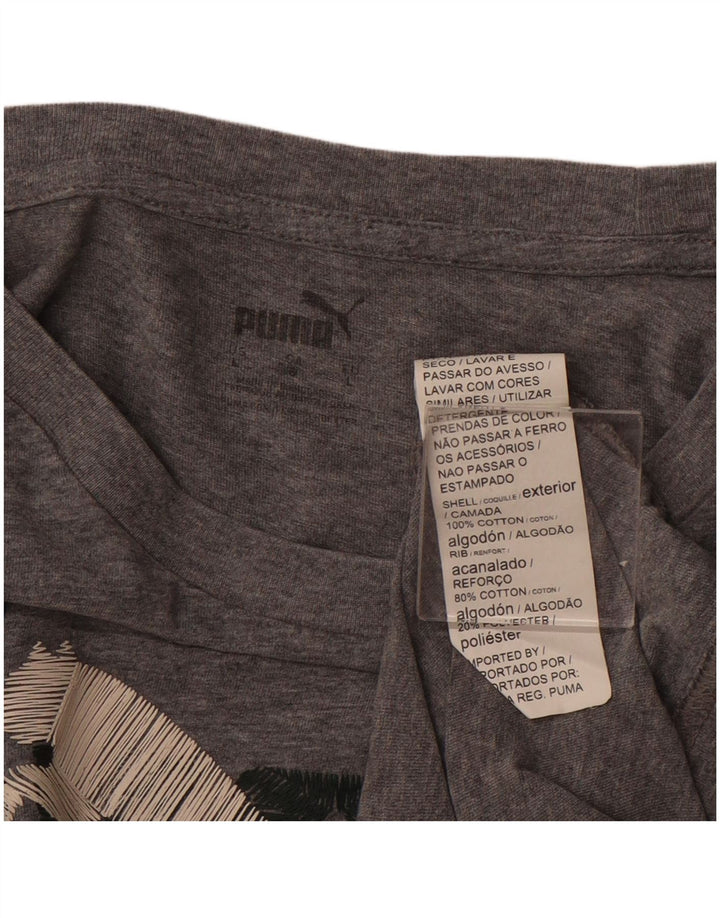PUMA Grafisk T-shirt top til kvinder DK 16 Stor grå bomuld