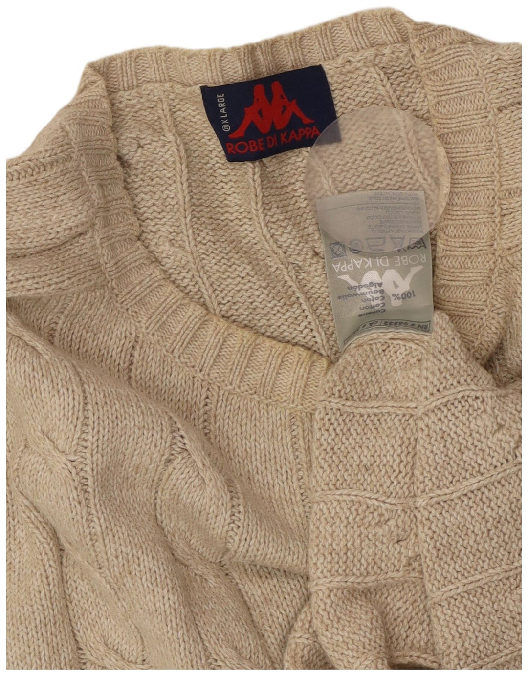 KAPPA Herre sweater med rund hals XL Beige bomuld