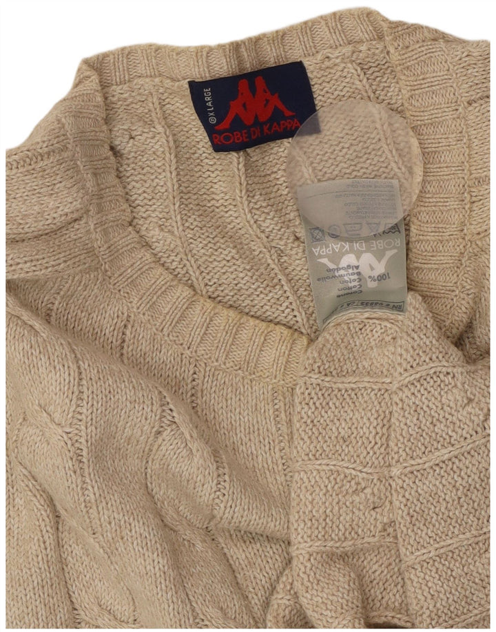 KAPPA Herre sweater med rund hals XL Beige bomuld