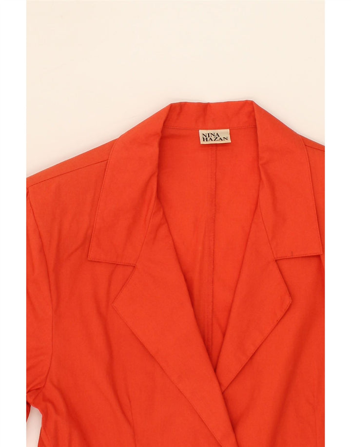VINTAGE Womens Short Sleeve 2 Button Blazer Jacket UK 12 Medium Orange Vintage Vintage and Second-Hand Vintage from Messina Hembry 