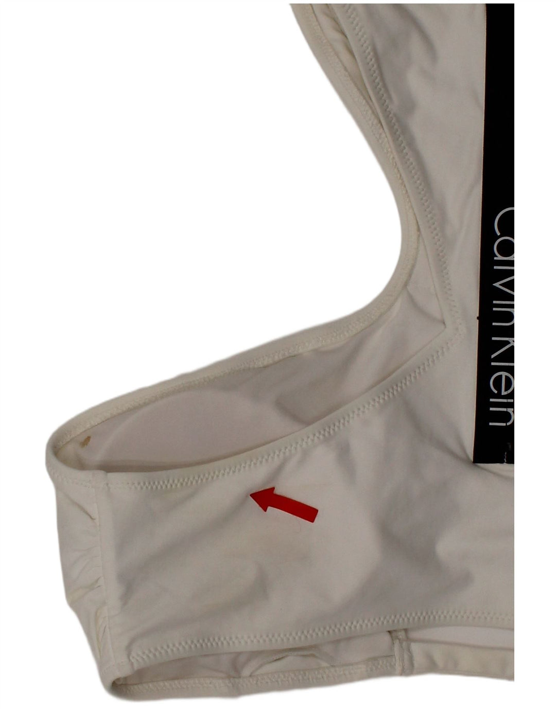 Calvin Klein Grafisk badetøj til kvinder Stor hvid polyester
