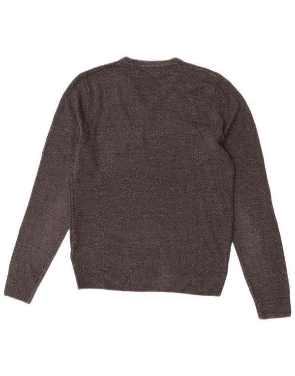 Marks & Spencer Mens V-Neck Jumper Sweater Small Grey Acrylic