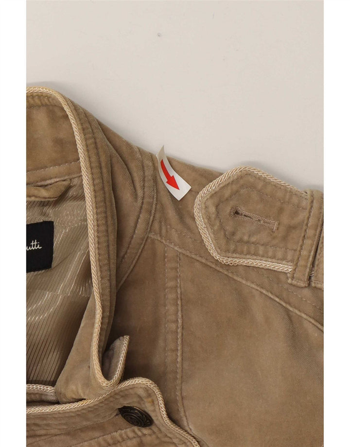 Massimo Dutti Dame Dobbeltradet Military Blazer Jacket UK 18 XL Beige