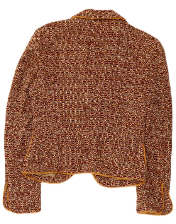 Zara Dame Blazer Jacket EU 38 Small Brown Flecked Acryl