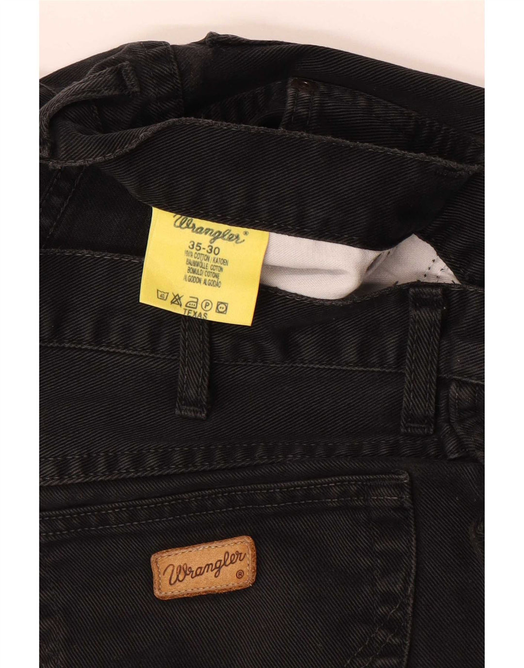 Wrangler Herre Texas Straight Jeans W35 L30 Sort Bomuld