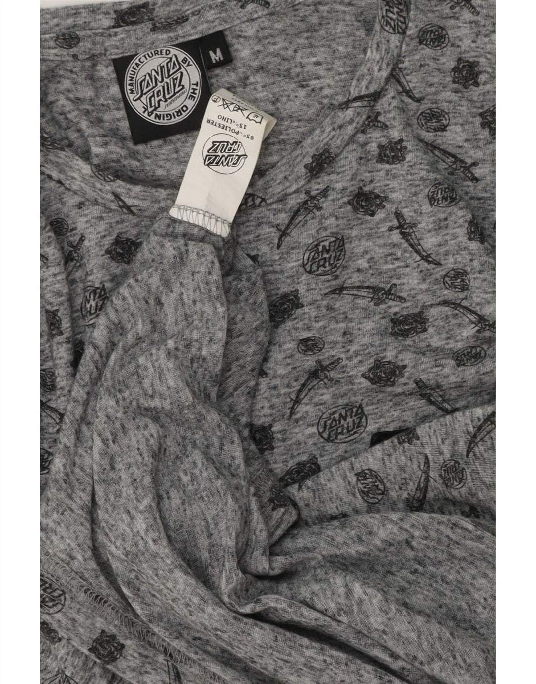 Santa Cruz Herre grafisk T-shirt Top mellemgrå polyester