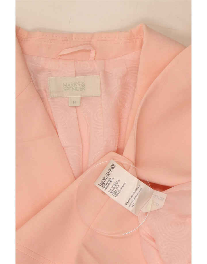 Marks & Spencer Dame 2 Button Blazer Jacket UK 14 Large Pink Lyocell