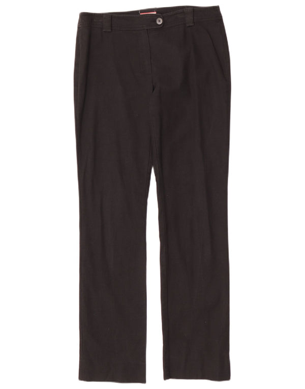 Max & Co. Womens Straight Suit Trousers UK 8 Small W28 L31 Black Cotton