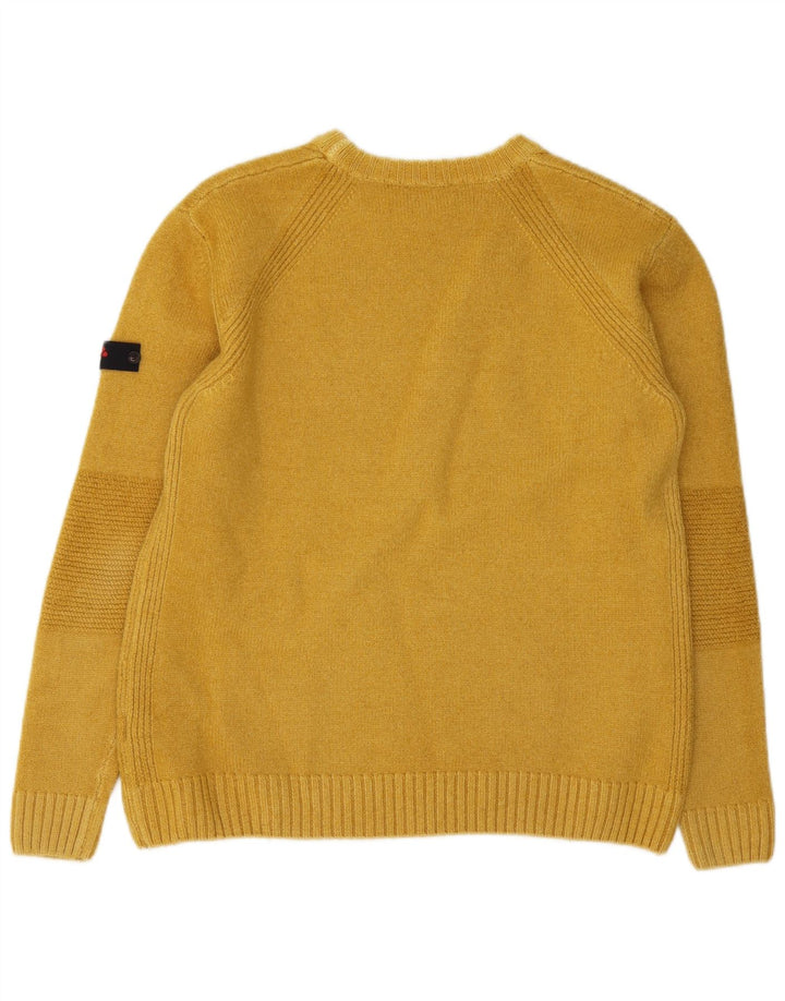 PEUTEREY Herre sweater med rund hals, stor gul uld