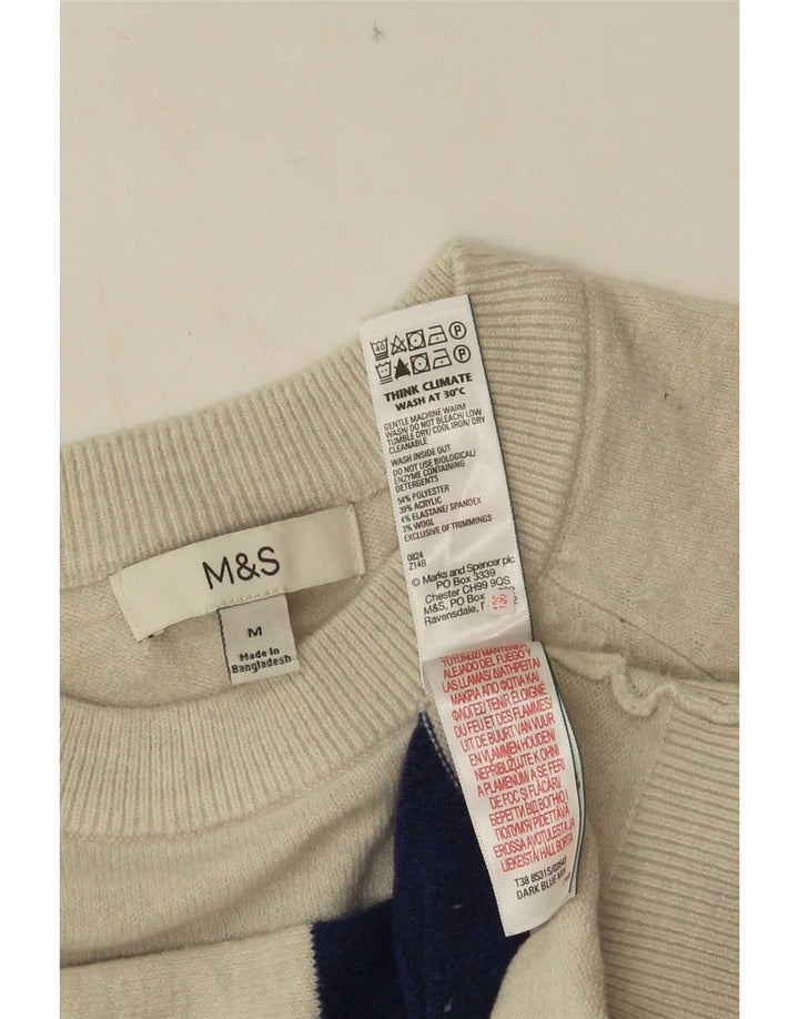 Marks & Spencer Dame sweater med rund hals DK 14 Mellem blå stribet