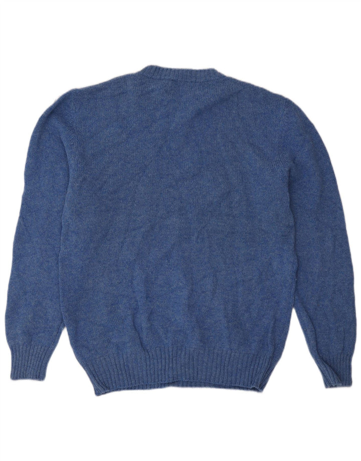 Benetton dame sweater med rund hals DK 18 XL blå uld