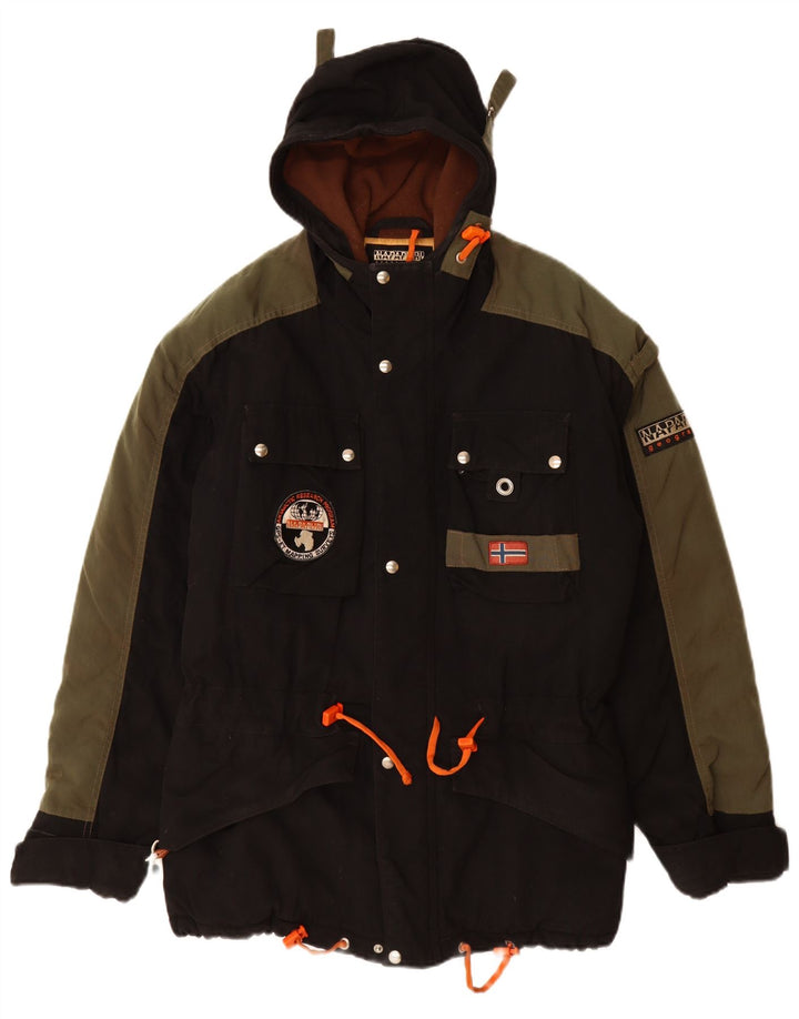 NAPAPIJRI Herre Hættevindjakke UK 38 Medium Sort Polyamid