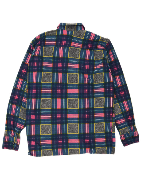 Vintage fleeceskjorte til mænd, medium flerfarvet geometrisk polyester