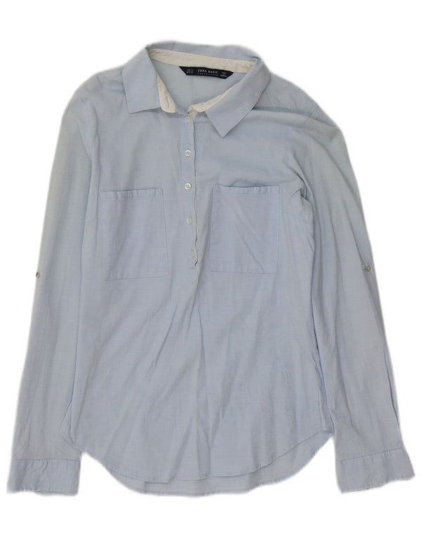 Zara Womens Pullover Shirt UK 10 Small Blue