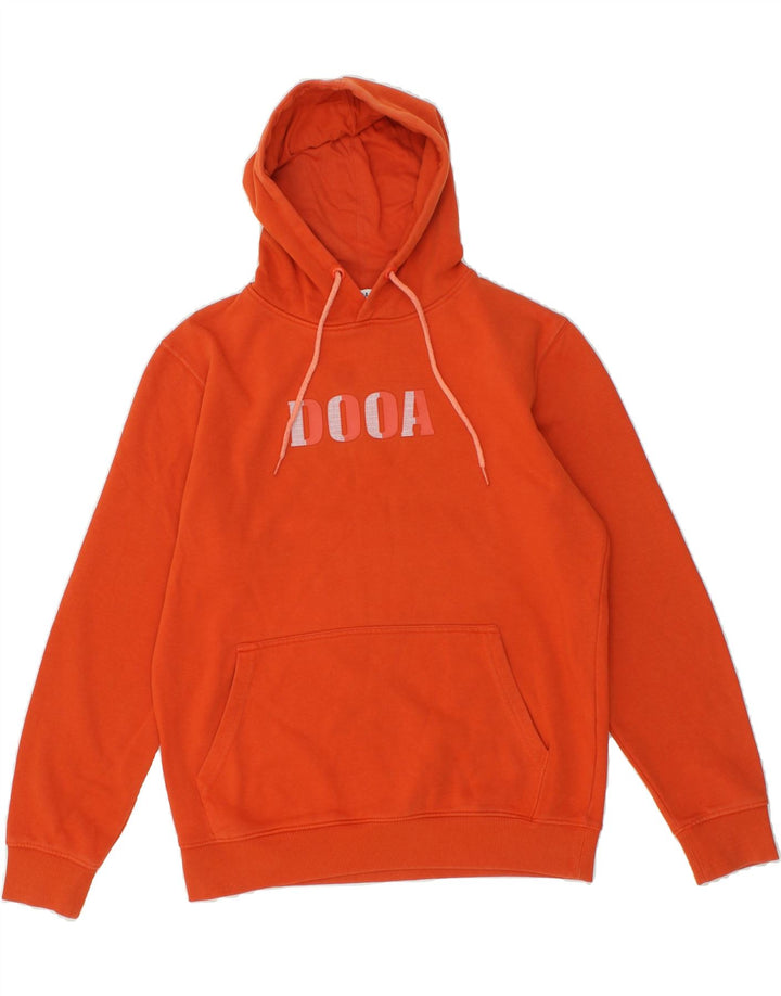 VINTAGE Mens Graphic Hoodie Jumper Medium Orange Cotton Vintage Vintage and Second-Hand Vintage from Messina Hembry 