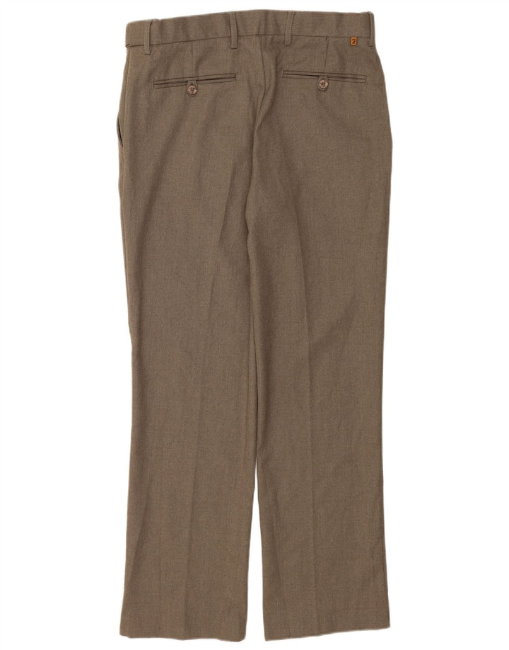 Farah Herre Classic Fit Straight Suit Bukser W34 L31 Brun Polyester