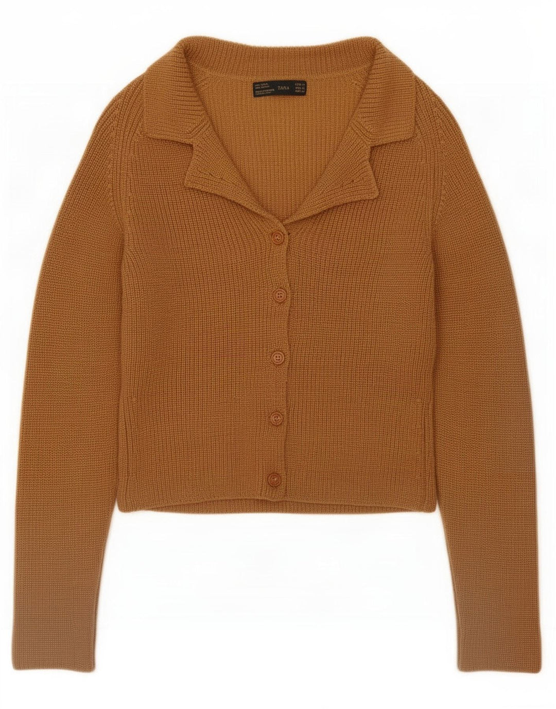 Zara Womens Crop Cardigan Sweater UK 12 Medium Beige Uld