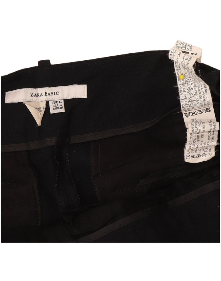 Zara Dame Bootcut Chino Bukser EU 40 Medium W30 L28 Sort Polyester