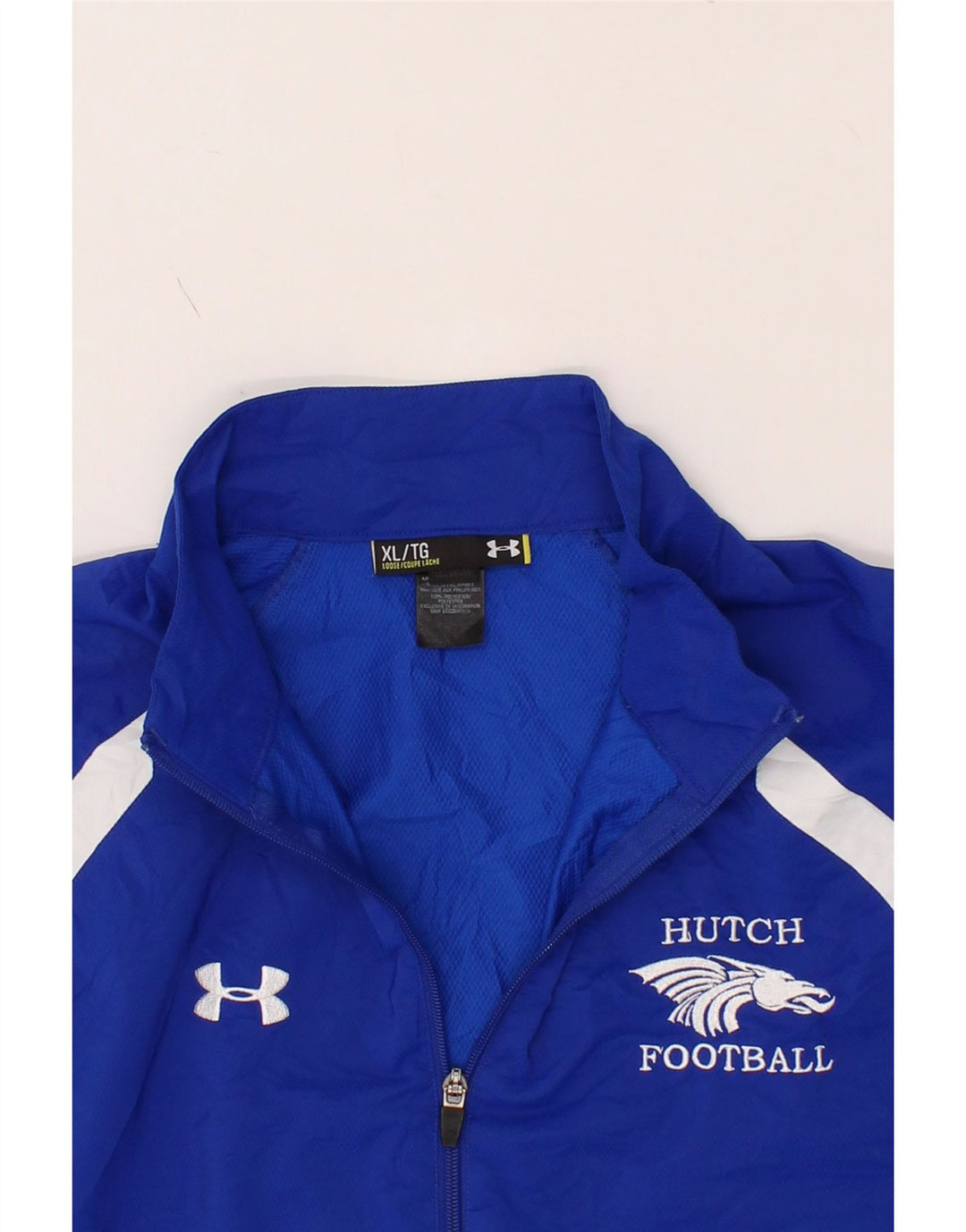 UNDER ARMOUR Mens Hutch Tracksuit Top Jacket XL Blue Polyester Vintage Under Armour and Second-Hand Under Armour from Messina Hembry 