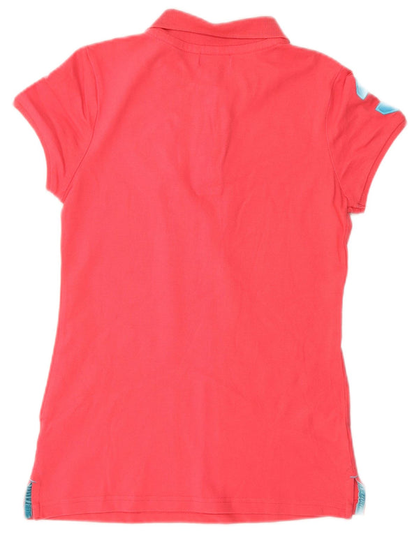 U.S. Polo Assn. Dame grafisk polo shirt UK 8 Lille rød bomuld