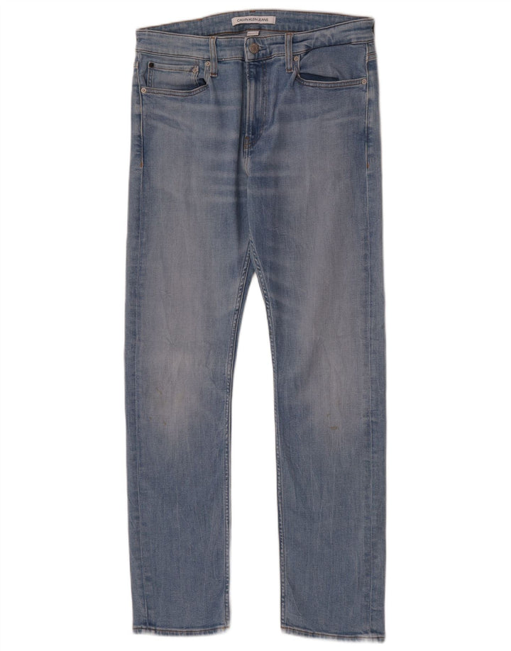 Calvin Klein Herre Slim Jeans W32 L32 Blå Bomuld