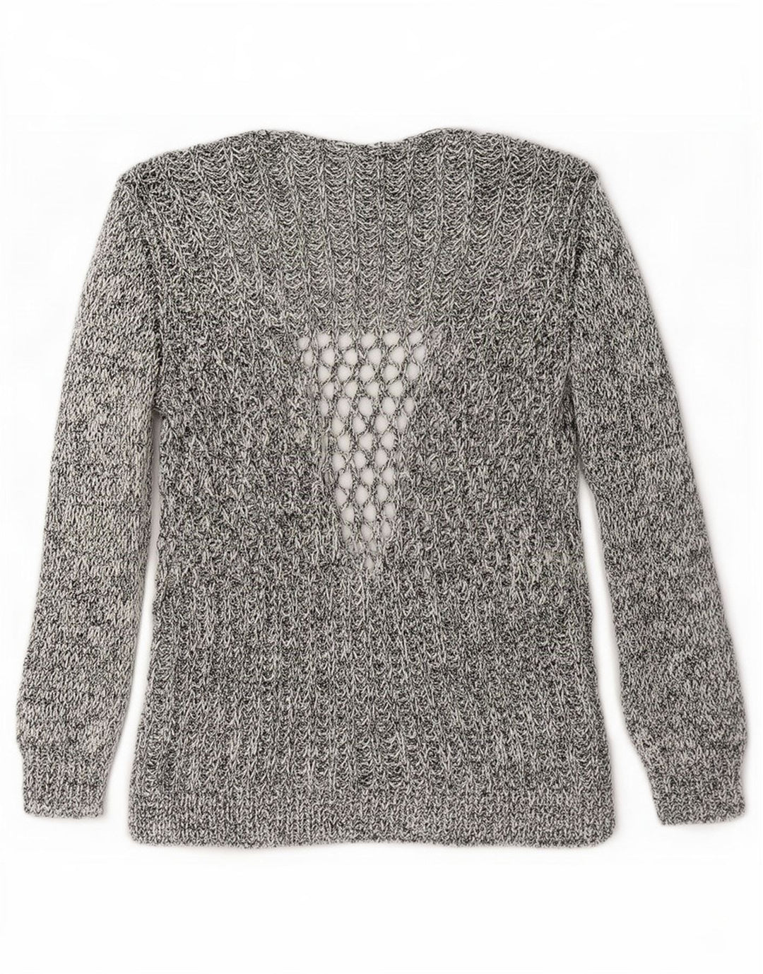 Zara Womens Open Cardigan Sweater UK 12 Medium Grey Flecked