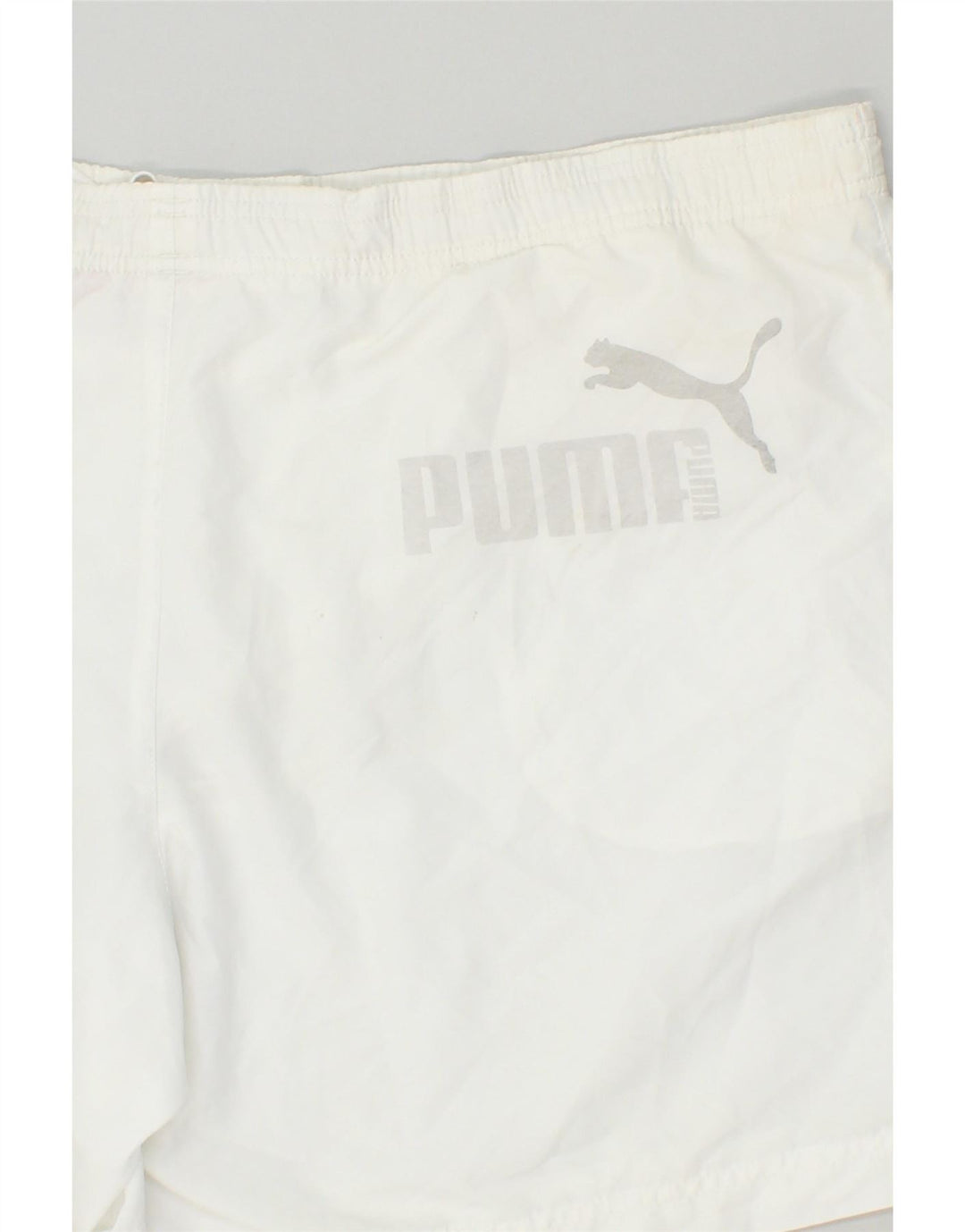 PUMA Mens Graphic Sport Shorts XL White Polyester | Vintage Puma | Thrift | Second-Hand Puma | Used Clothing | Messina Hembry 