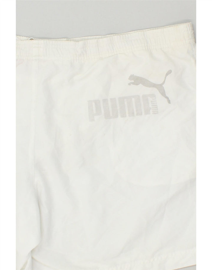 PUMA Mens Graphic Sport Shorts XL White Polyester | Vintage Puma | Thrift | Second-Hand Puma | Used Clothing | Messina Hembry 