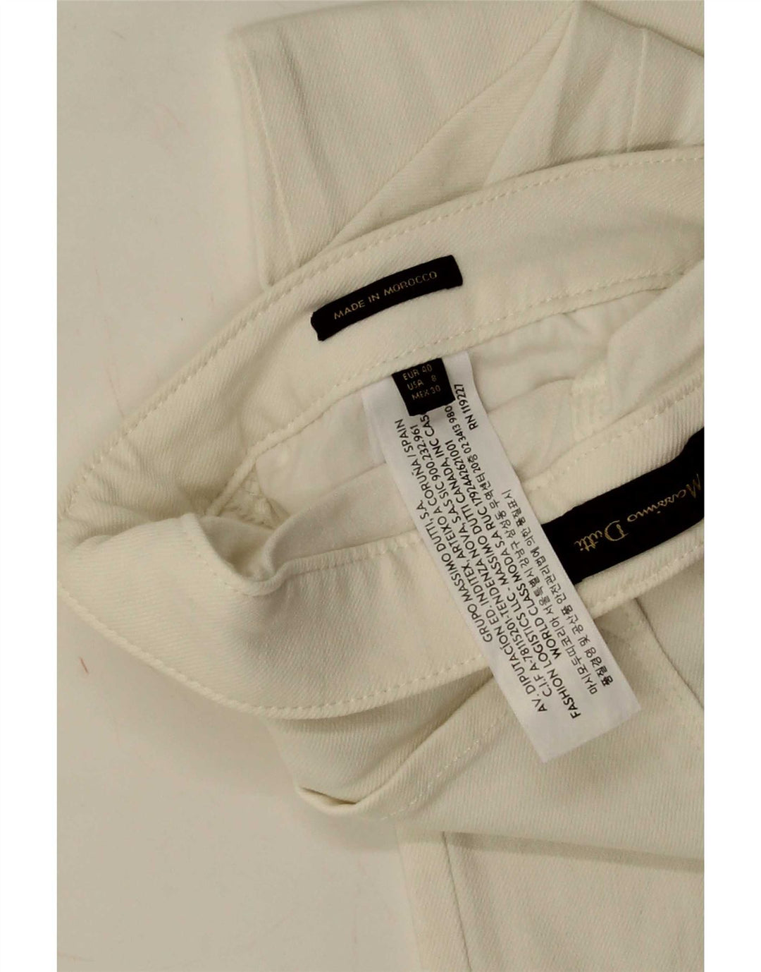 Massimo Dutti Dame Slim Jeans EU 40 MMedium W30 L26 Hvid Bomuld