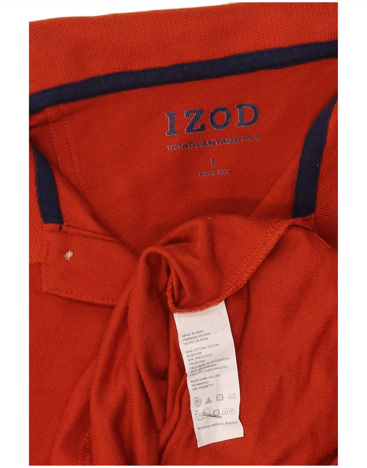 IZOD Poloskjorte til mænd Stor orange bomuld