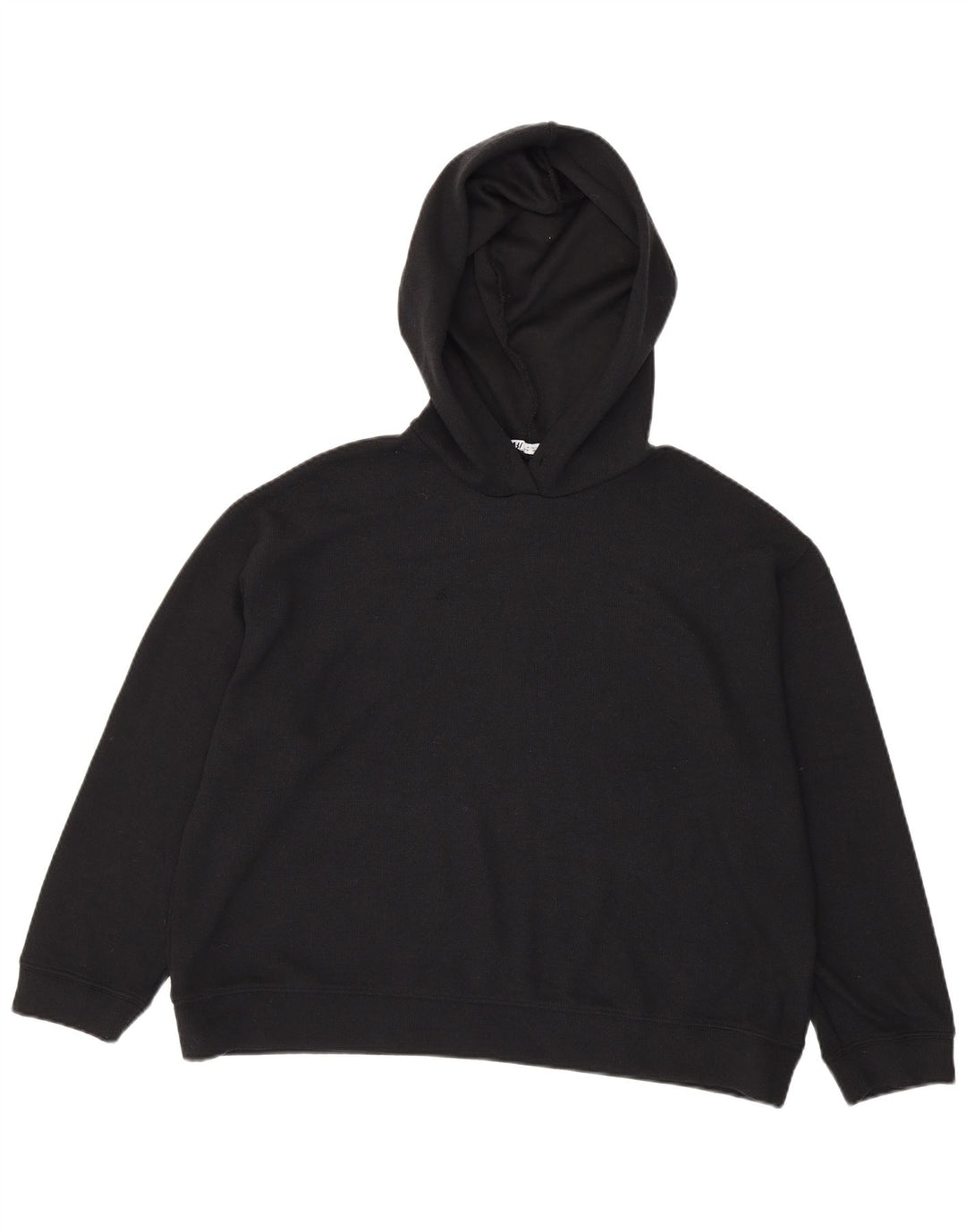 Zara Dame Oversized Hoodie Jumper UK 16 Large Black Polyester