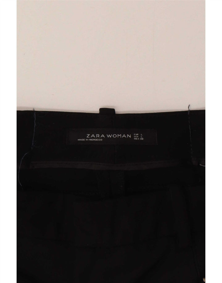 Zara Dame Slim Casual Bukser Large W30 L30 Sort