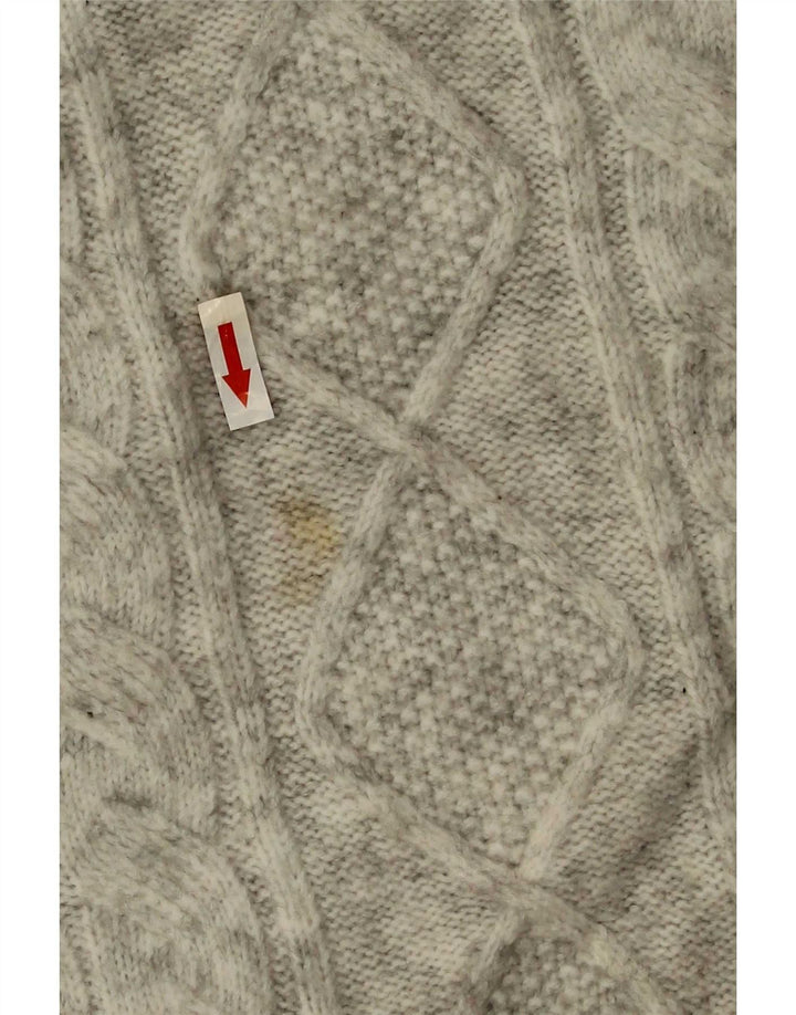Marks & Spencer Herre Polo Neck Jumper Sweater Small Grå Flecked Acryl