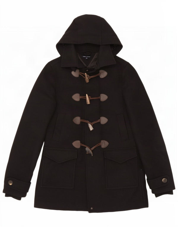 Tommy Hilfiger Dame Hooded Duffel Coat UK 6 XS Sort Uld
