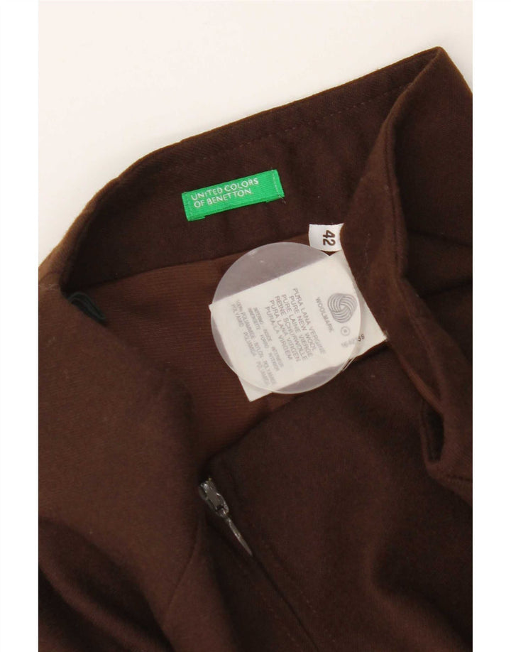Benetton Pencil Nederdel til kvinder IT 42 Medium W26 Brun Virgin Wool