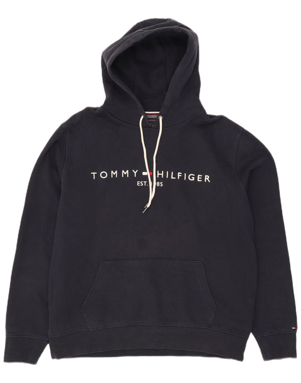 Tommy Hilfiger Grafisk hættetrøje til mænd XL marineblå bomuld