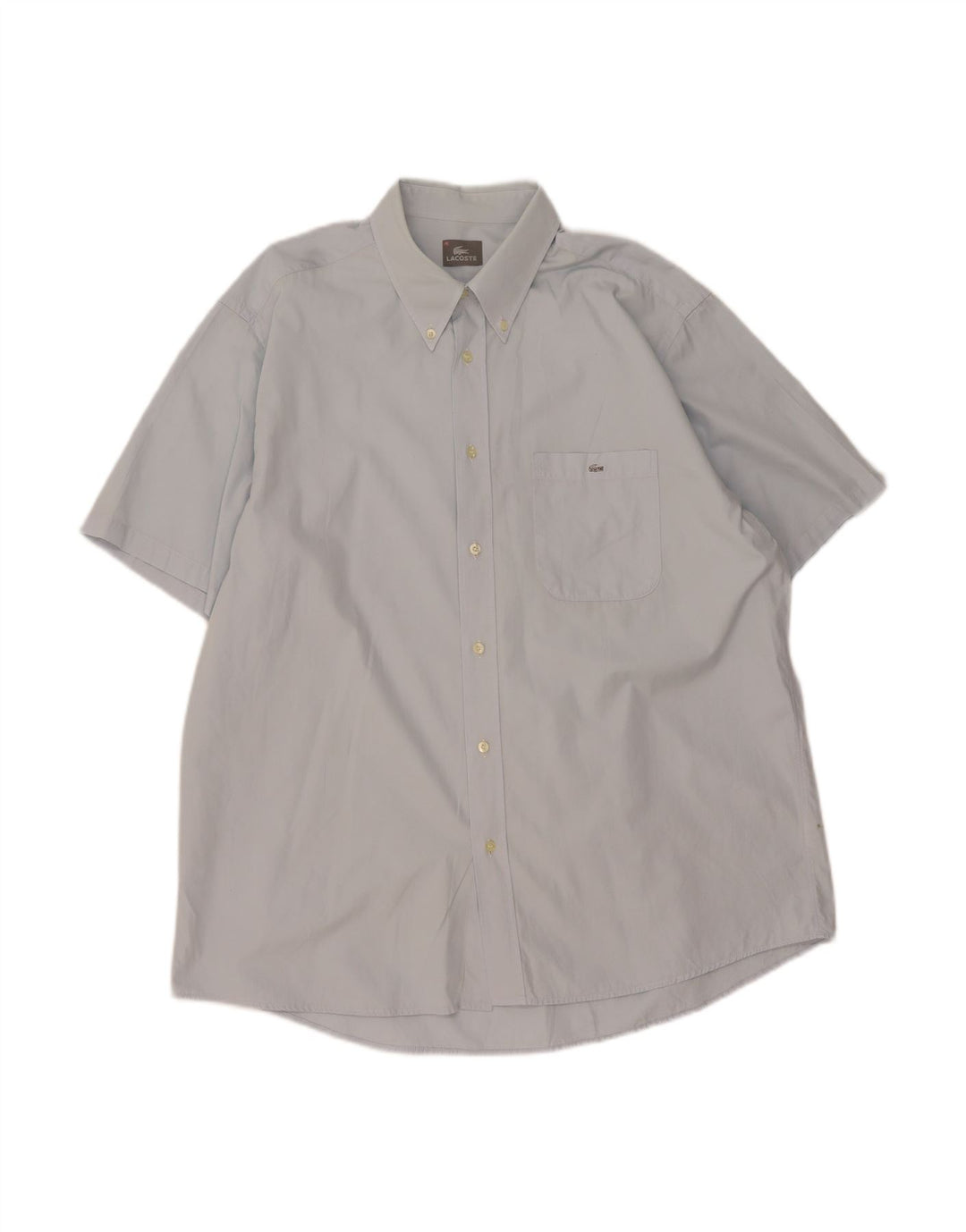 LACOSTE Mens Short Sleeve Shirt Size 43 Large Blue