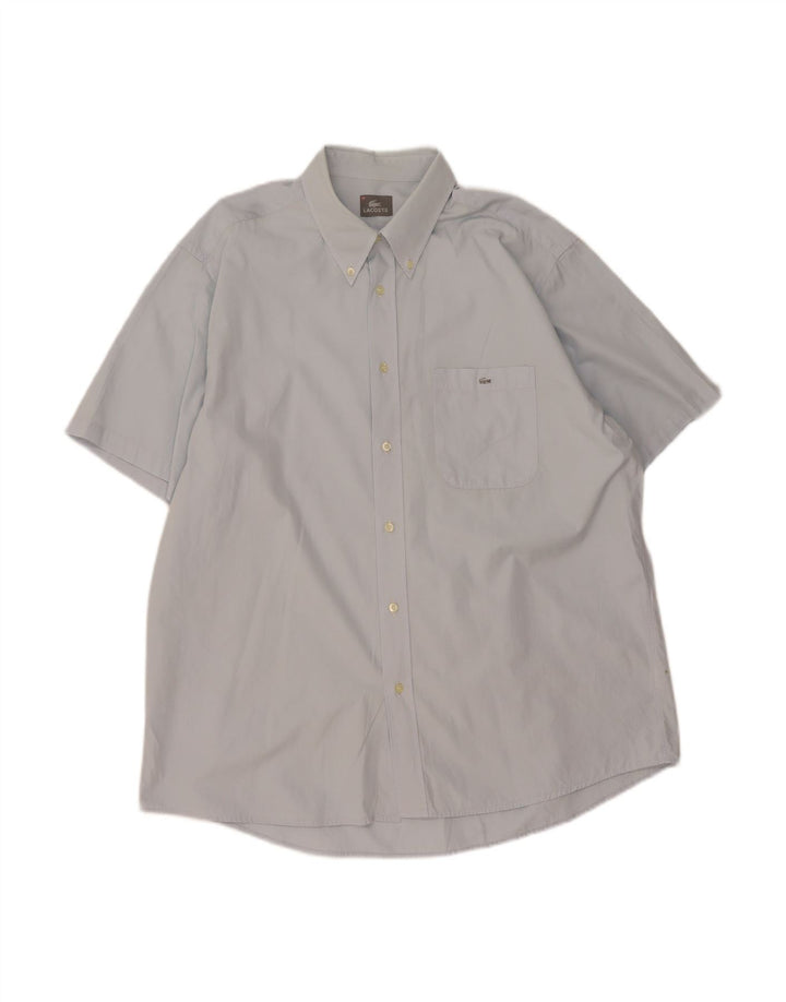 LACOSTE Mens Short Sleeve Shirt Size 43 Large Blue