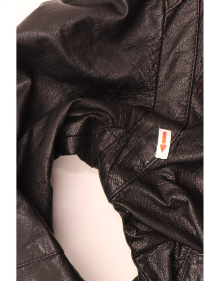 Vintage Herre Læder Biker Jacket IT 52 Large Sort