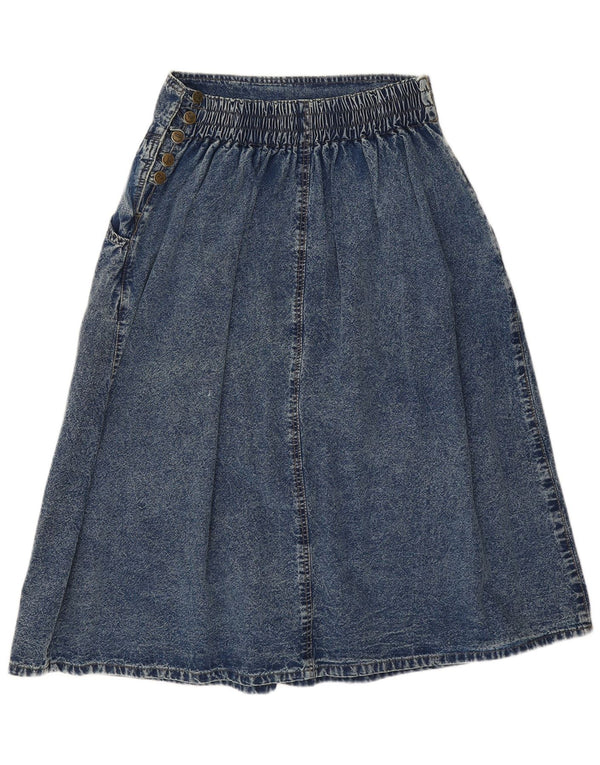 Vintage Womens Denim Skirt W28 L30 Blue Cotton