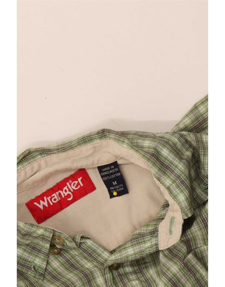 Wrangler kortærmet herreskjorte mellemgrøn ternet bomuld