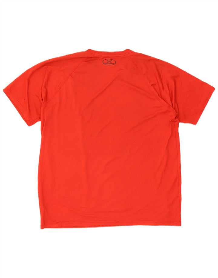 Under Armour Herre Heat Gear Grafisk T-Shirt Top Stor Rød Polyester